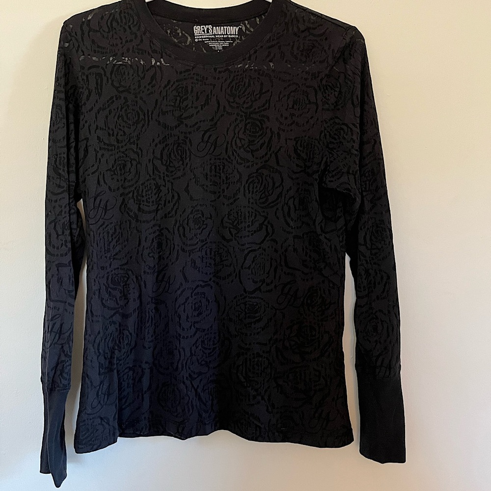 Grey’s Anatomy professional wear by Barco- womens black under scrub shirt size L